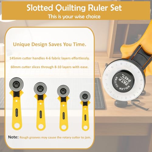 Rotary Cutter Set - 45mm Fabric Cutter with A3 Self-Healing Cutting Mat, 2 Extra Blades, Acrylic Sewing Rulers, Sewing Scissors, Craft Knife - Complete Kit for Sewing, Quilting, Patchwork, Crafting - color: Rotary Cutter Set 2