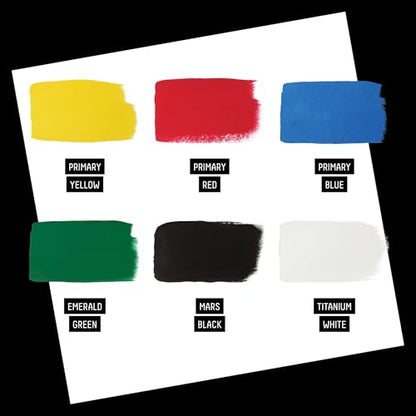Liquitex Acrylic Gouache Paint Set, 6 x 59ml (2-oz), Primaries | Ultra pigmented, low viscosity, flat matte finish, no brush strokes, permanent & non-cracking & perfect for color-blocking - style: Primaries Set 6 x 59ml (2-oz)