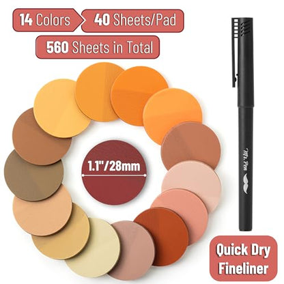 Mr. Pen- Round Transparent Sticky Notes, 1.1” Diameter, 14 Pads, 560 Sheets - color: Golden Harvest, size: 560 pcs