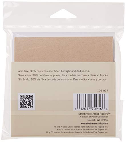 Strathmore (105-977-1 400 Series Toned Tan Artist Tiles, Brown, 30 Sheets - size: 4 x 4 inches, style: Toned Tan