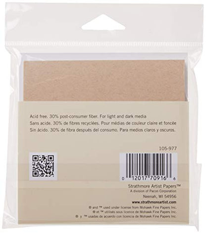 Strathmore (105-977-1 400 Series Toned Tan Artist Tiles, Brown, 30 Sheets - size: 4 x 4 inches, style: Toned Tan