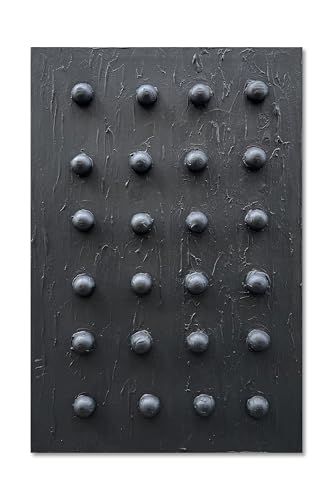 NANKAI Art Hand Painted Black Thick Texture Abstract Art Oil Painting Contemporary Minimalist Art Office Corridor Living Room Wall Decoration Painting 36x24 inches - color: Nkhb310