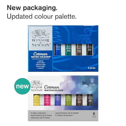Winsor & Newton Cotman Watercolor Paint Set, 6 Colors, 8ml (0.27-oz) Tubes - style: 6 Tube Set 8ml