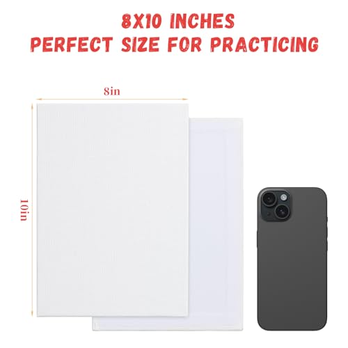 30 Pack 8x10 Inch Painting Canvas, Blank Cotton Canvas Panels | Bulk Value Pack for Party, Acrylics Oil Watercolor Tempera Paints - size: 8"x10"