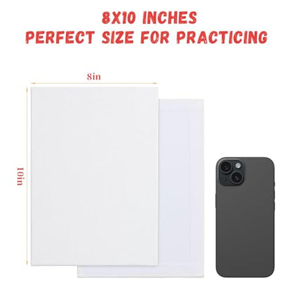 30 Pack 8x10 Inch Painting Canvas, Blank Cotton Canvas Panels | Bulk Value Pack for Party, Acrylics Oil Watercolor Tempera Paints - size: 8"x10"