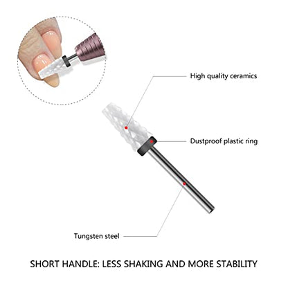 Ceramic Nail Drill Bit 10Pcs-3/32 Nail Drill Bits for Acrylic Nails,Professional Electric Nail Drill for Crystal Nail Extension Nail Removal,The Short Handle Does Not Shake., 1.0 Count - size: Combo 04
