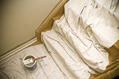 Canvas Drop Cloth for Painting (Size 9x12 Feet - Pack of 1) Painters Drop Cloth for Painting, Furniture, Crutains & Floor Protection - All Purpose Thick Canvas tarp with Double Stitched Edges - size: 9x12 Feet - 1 PK