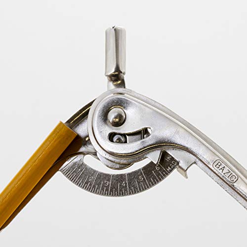 BAZIC Metal Ball Bearing Compass w/ #2 HB Wood Pencil, Nickel Plated Compass for Precision Geometry Math Drafting, Great for Student Designer Mathematician Carpenter Office & School, 1-Pack | #2 wood pencil that draws clean circles and arcs for geometry,