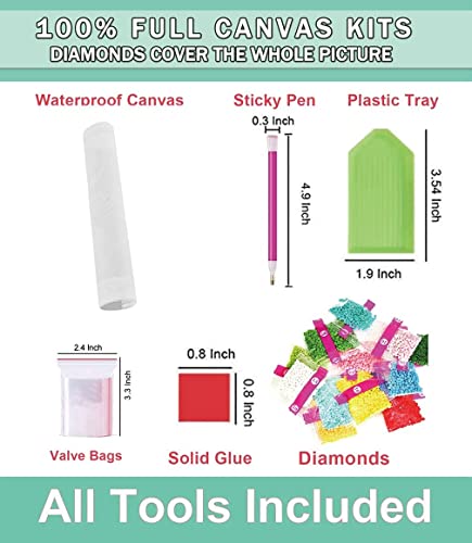 Clendo 12 Pack Diamond Painting Kits for Adults,5D Landscape Diamond Art Kit for Beginners, DIY Paint with Diamonds Round Full Drill Paintings Gem Art for Home Wall Decor Inch12X16
