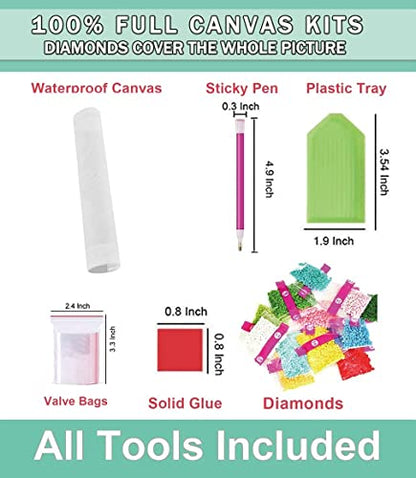 Clendo 12 Pack Diamond Painting Kits for Adults,5D Landscape Diamond Art Kit for Beginners, DIY Paint with Diamonds Round Full Drill Paintings Gem Art for Home Wall Decor Inch12X16