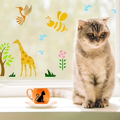 Fainne 100 Pcs 2 Inch Animals Stencils Small Stencils for Painting | Reusable Craft Stencils, DIY Scrapbook, Wood Wall Fabric Rock Chalkboard Sign Painting, Home Art Decor Projects - style: Animals