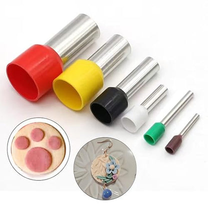 20Pcs Polymer Clay Cutters Set, Stainless Steel and Plastic Round Circle Shape Cutter Ceramics Dotting Baking Ring Mold for Polymer Clays Pottery Handmade DIY Craft Jewelry Earrings Making (20PCS)