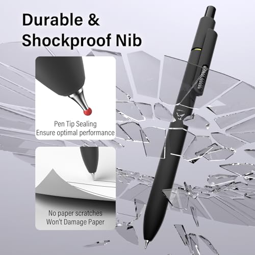0.7mm Gel Pens Black Ink, 8 Pack Retractable Pens with Fidget Clip - color: Classic -8Pcs Black Ink