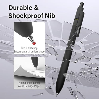 0.7mm Gel Pens Black Ink, 8 Pack Retractable Pens with Fidget Clip - color: Classic -8Pcs Black Ink