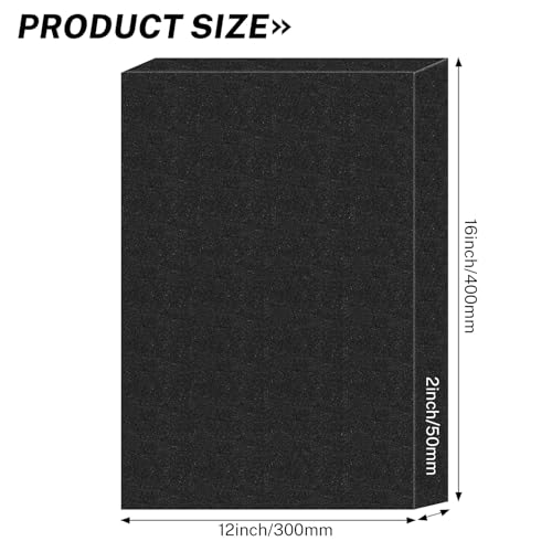 Polyurethane Foam Inserts, 2 PCS 16 x 12 x 2 Inch Black Cuttable Packing Foam Sheets for Tool Box, Camera, Crafts and Storage ﻿ - size: 16 x 12 x 2 Inch