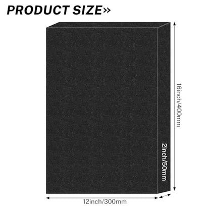 Polyurethane Foam Inserts, 2 PCS 16 x 12 x 2 Inch Black Cuttable Packing Foam Sheets for Tool Box, Camera, Crafts and Storage ﻿ - size: 16 x 12 x 2 Inch