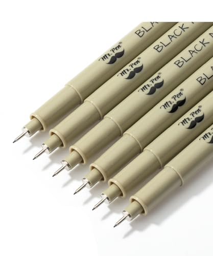 Mr. Pen- 0.25mm Micro Fine Point Pens, 6 Pack, Black Ink, Ultra Fine Point - color: Black, size: 0.25mm, 6 Pack