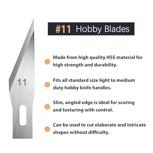 #11 Hobby Knife Blades(Pack of 60),Art Blades Cutting Tool with Storage Case for Craft, Hobby, Scrapbooking, Stencil - size: #11-60pcs