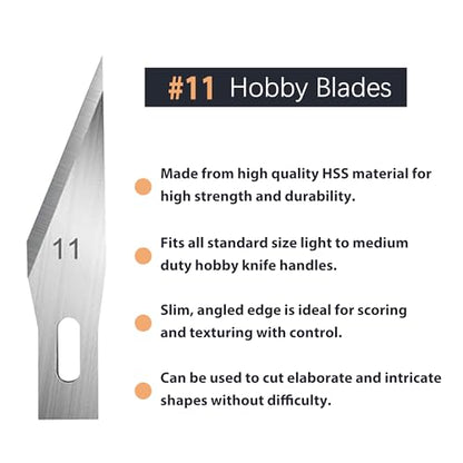 #11 Hobby Knife Blades(Pack of 60),Art Blades Cutting Tool with Storage Case for Craft, Hobby, Scrapbooking, Stencil - size: #11-60pcs