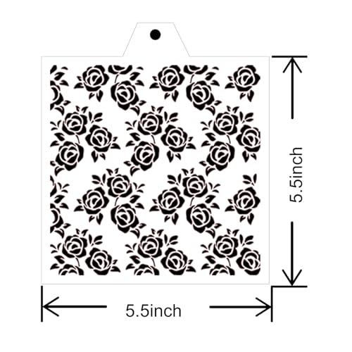 Stencil Genie 16 Pcs 5.5x5.5in Baking Stencils for Royal Icing, Airbrush; Sugar Cookies; Craft Painting - style: Flowers