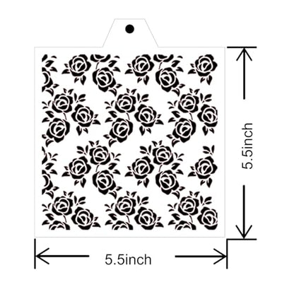 Stencil Genie 16 Pcs 5.5x5.5in Baking Stencils for Royal Icing, Airbrush; Sugar Cookies; Craft Painting - style: Flowers