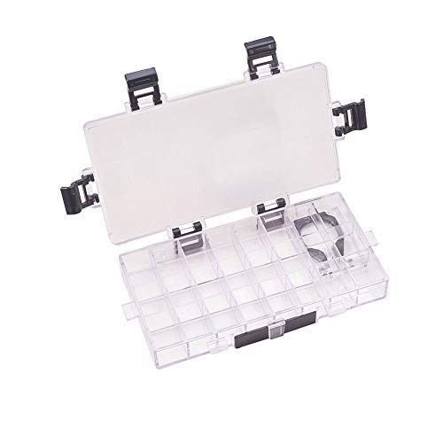 WANDIC Palette Box, 1 Piece 24-Well Empty Watercolour Box Paint Storage Palette Box for Acrylic and Oil Paint Gouache Paint Containers with Lids - color: 24-well