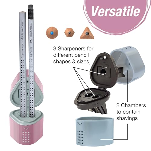 Faber-Castell Grip Trio Pencil Sharpener: Rose Shadows - style: Rose Shadows