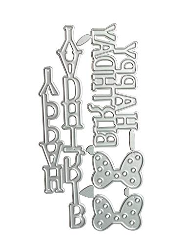 Letter Happy Birthday Thank You Mr&Mrs Best Wishes Happy Anniversary Heart Metal Cutting Dies Stencil DIY Scrapbooking Embossing Tool DIY Paper Cards Album Decoration (Happy Birthday) - style: Happy Birthday