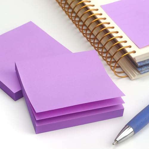 OSBOO Sticky Notes 3x3 with Bright Colors, 6 Pads 100 Sheets/Pad (Purple) | Bright Purple Self-Stick Notes Pads, 600 Sheets Total, Easy to Stick and Remove, Perfect for Office, School and Home - color: Purple