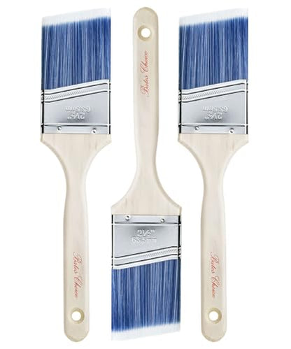 Bates- Paint Brushes, 2.5-Inch, 3 Pack, Treated Wood Handle, Angle Brushes for Wall and Furniture - color: Wood Handle Angle, size: 3 Pack, 2.5"