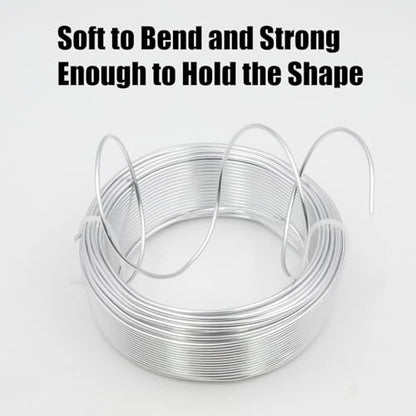 15 Gauge Aluminum Craft Wire, 98FT 1.5mm Silver Bendable Metal Wire | Anodized Jewelry Wire for Crafts, Jewelry Making, Floral Arranging, Sculpting, Armature, Bonsai, Wire Wrapping, Lightweight - size: 15, style: Silver