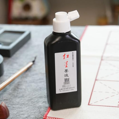 Easyou Redstar Liquid Ink for Professioanl Traditional Calligraphy and Brush Painting Chinese Ink Liquid (Black&1pcs*180ML) - color: Black&1pcs*180ml