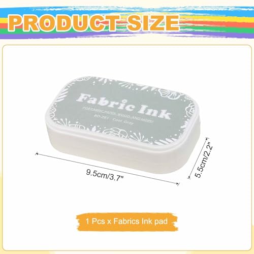 MECCANIXITY Ink Pads for Stamps, 3.7x2.2 Inch Fabric Ink Pad for Cloth, Wood, Paper, Fingerprint, DIY Card Making, Gray - color: Gray