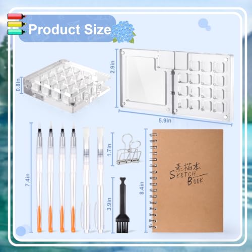 Vodolo Mini Water Color Paint Set,Portable Pocket Artist Watercolor Travel Set with Acrylic Tiny Paint Palette Watercolor Sketchbook,Travel Art Kit for Kids Adults