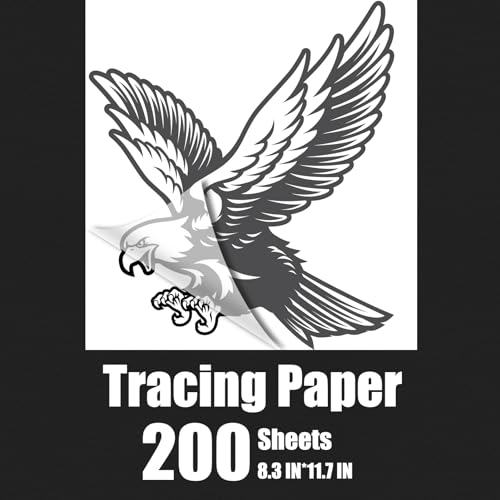 Waybas 200 Sheets A4 Tracing Paper, White Translucent Sketching Paper for Pencil Ink Markers (8.5 x 11.5 Inch) - color: 200 Pcs
