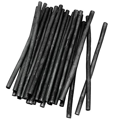 Charcoal Sticks 25PCS 5-7mm Dia Black Vine Willow Sketch Charcoal Pencils for Drawing, Sketching, and Fine Art