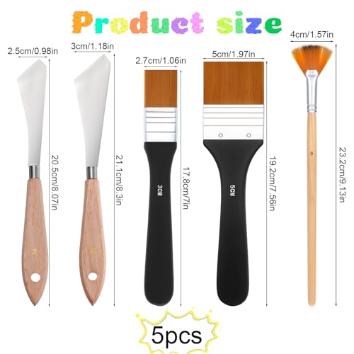 Giantree 5Pcs Painting Knife Set, Palette Knife Oil Paint Brushes Sets, Oil Painting Supplies Painting Kit, Pallet Knife Paint Knife Pallet Knife for Acrylic Paint for Oil Canvas Acrylic Painting