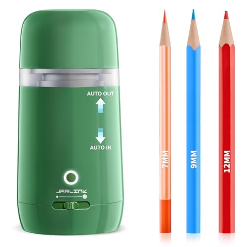JARLINK Automatic Electric Pencil Sharpener, Rechargeable - color: Green