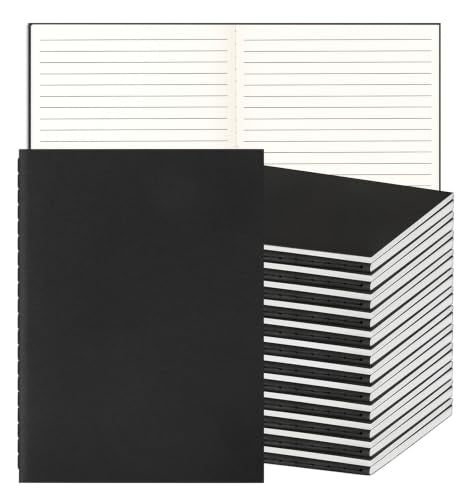 24 Pack A5 Black Cover College Ruled Notebooks Bulk, Journaling Notebooks | A5 Lined College Ruled Notebook, 8.3x5.5 Inches 60 Pages Travel Journal Notebooks Set for Work, School, Writing - color: Black, style: Black-24-Lined