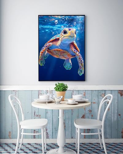Sea Turtle Diamond Art Kits for Adults, Diamond Painting Kits for Adults | Turtle Diamond Art Kits for Adults Beginners Diamond Painting Kit, Full Drill Paint by Diamonds Gem Art Dots 12x16 Inch - color: Sea Turtle