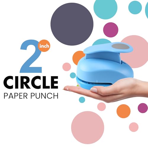2 Inch Circle Punch - Creates Perfect Circles Every Time, Handmade Scrapbooking Tool for Card Making, DIY Photo Albums, Invitations & Decorations - size: 2 Inch