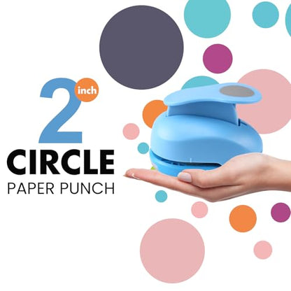 2 Inch Circle Punch - Creates Perfect Circles Every Time, Handmade Scrapbooking Tool for Card Making, DIY Photo Albums, Invitations & Decorations - size: 2 Inch