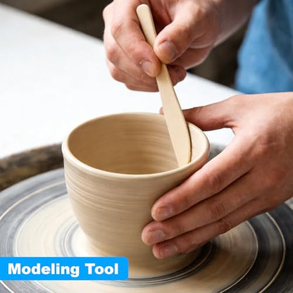 Acantha 35 PCS Pottery Tools Kit, Professional Ceramic Sculpting, Carving, and Air Dry Clay Kit for All Ages - Includes Trimming, Dotting, Embossing, Scoring, Fondant, Painting and Polymer Clay Tools