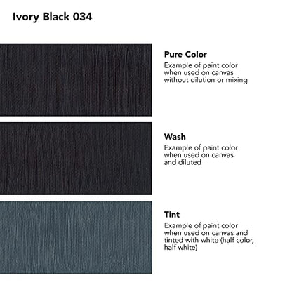 Daler Rowney Georgian Oil Paint Ivory Black 225ml Tube - Art Paints for Canvas Paper and More - Oil Painting Supplies for Artists and Students - Artist Oil Paint for Any Skill Set