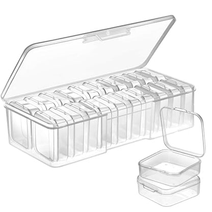 DUOFIRE Bead Organizer 20 Clear Plastic Bead Storage Containers Hinged Lids - size: 20 Grids | 1 Pack