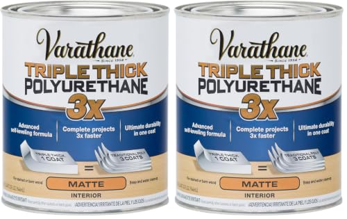 Varathane Triple Thick Polyurethane Matte Wood Finish (Pack of 2) - size: Quart (Pack of 2), style: Matte