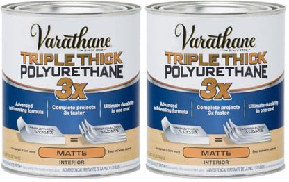 Varathane Triple Thick Polyurethane Matte Wood Finish (Pack of 2) - size: Quart (Pack of 2), style: Matte