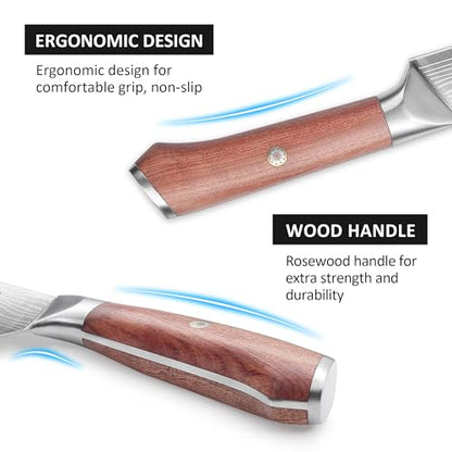 YOTSUBA Japanese Carving Knife and Fork Set with Ergonomic Rosewood Handle - style: 2pcs carving set