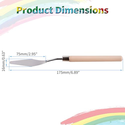 4 Pcs Palette Knife, #4 Pointed Head Spatula, Basswood Handle | Stainless Steel Painting Knife, Oil Paint Metal Knives, Pallet Painting Knives for Oil, Acrylic and Canvas Drawing