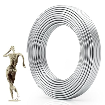 55FT 9 Gauge(3mm) Flexible Craft Wire, Aluminum Armature Wire for Plants | Strong, Bendable Wire for Crafting, Wire Wrapping, Floral, Sculpting, Doll Making, Modelling, Bonsai Tree, Anti-Rust, Silver